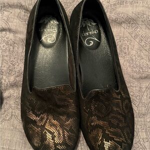 Dansko Black and Gold Women's Loafers
